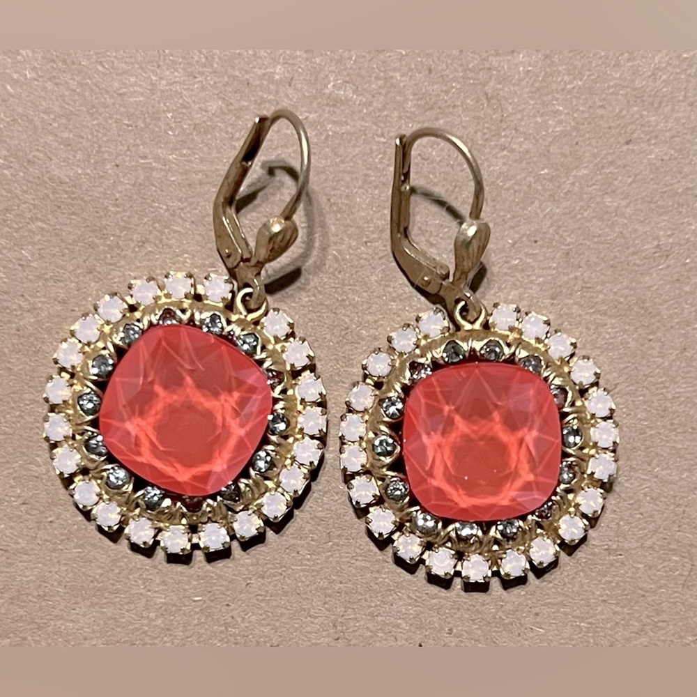Multicolor swatch crystal earrings
